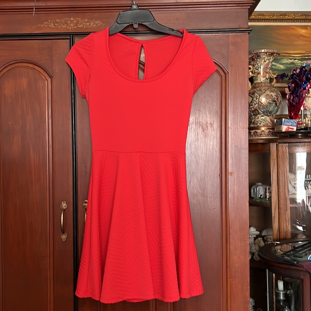 Cute Coral Skater Flare Dress Size Small
